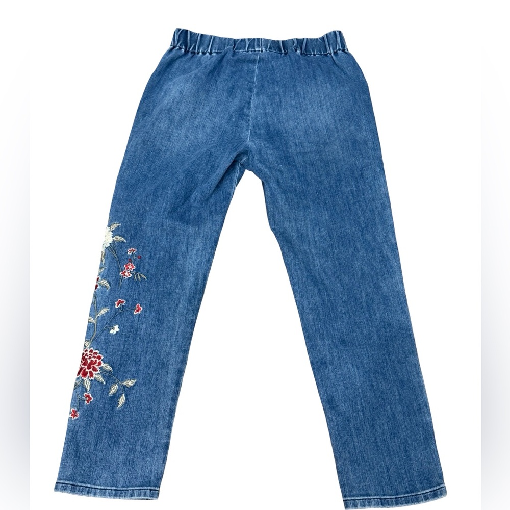 ✨ Soft Surrounding Jeans Women’s Petite Medium Pull-On Embroidered Denim Stretch - Picture 6 of 11